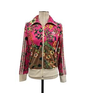 Adidas x FARM Rio Jardineto Firebird Track Jacket Floral Pink Trefoil Small